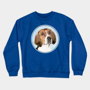 English Foxhound Painting - Cute Original Dog Art Crewneck Sweatshirt